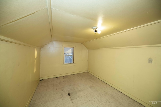 bonus room with vaulted ceiling