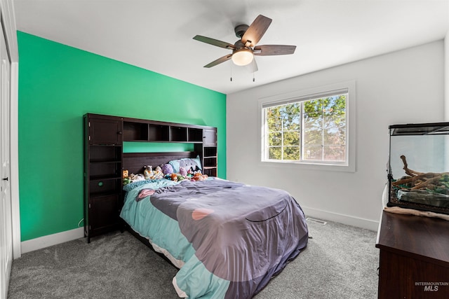 3832 W Aspen Creek Ct, Meridian, ID 83642 - bedroom featuring carpet floors, baseboards, and ceiling fan