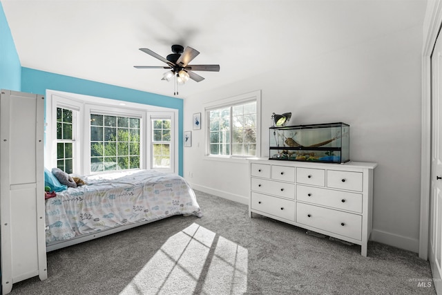 3832 W Aspen Creek Ct, Meridian, ID 83642 - carpeted bedroom with baseboards and a ceiling fan