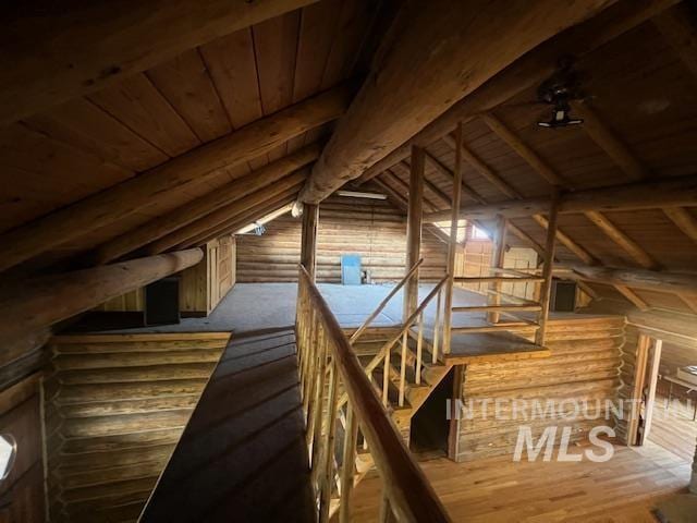 view of unfinished attic