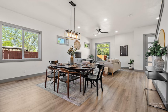 6825 W Ustick, Boise, ID 83704 - dining space with recessed lighting, a healthy amount of sunlight, and light wood-style flooring