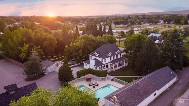 1723 E 4th St, Emmett, ID 83617 - view from above of property featuring a pool