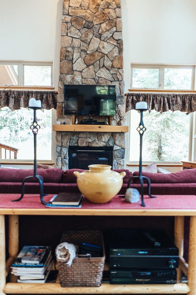 1013 Penstemen Pl, Mccall, ID 83638 - living room with a fireplace