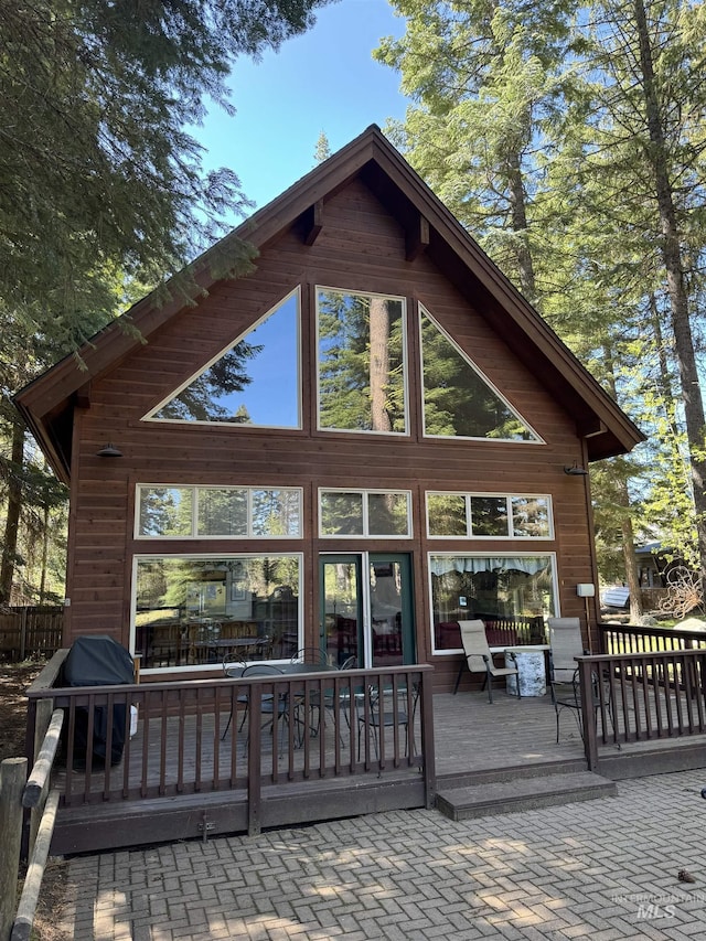 1013 Penstemen Pl, Mccall, ID 83638 - back of property featuring a wooden deck