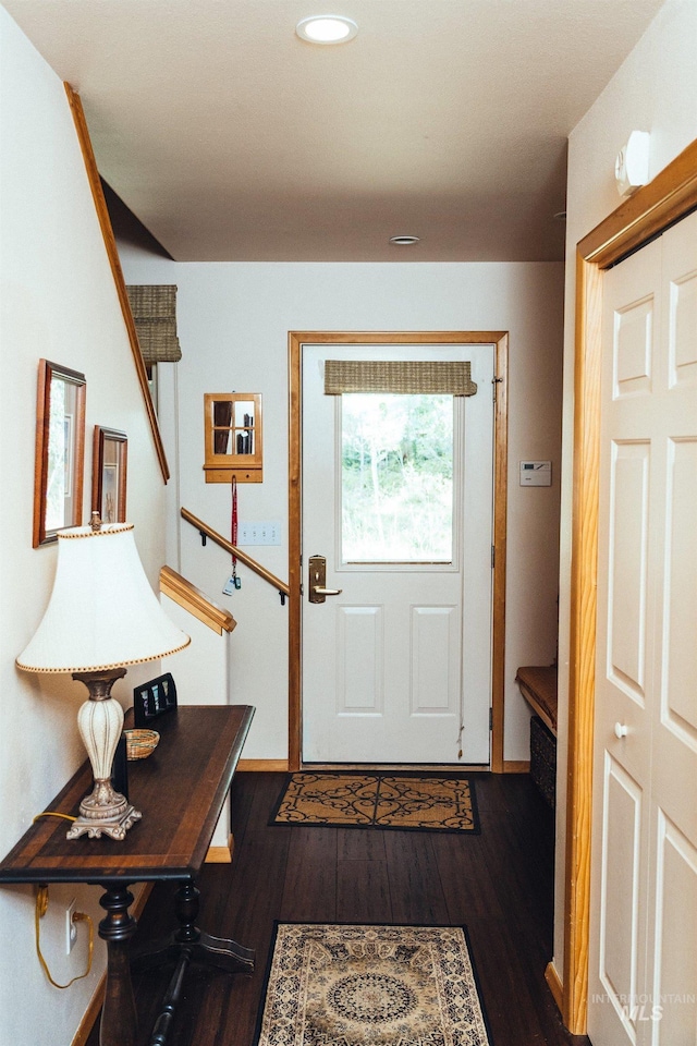 1013 Penstemen Pl, Mccall, ID 83638 - entrance foyer with dark wood-type flooring, recessed lighting, and baseboards