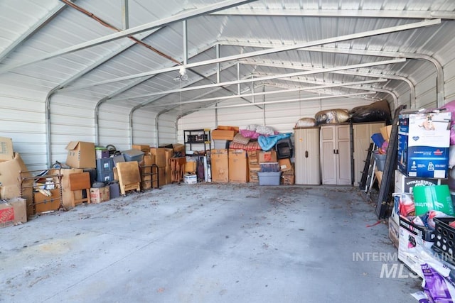 garage featuring metal wall