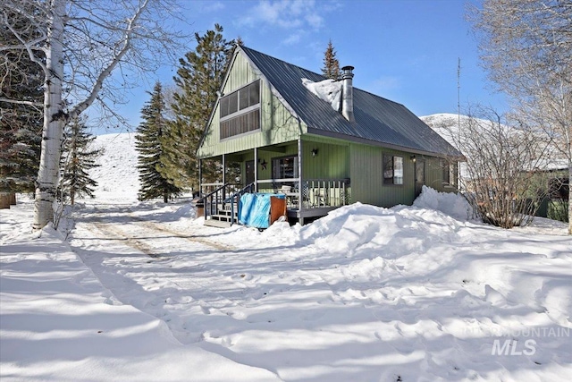 186 Phillips Creek Ln, Fairfield, ID 83327 - view of front of property featuring covered porch and metal roof