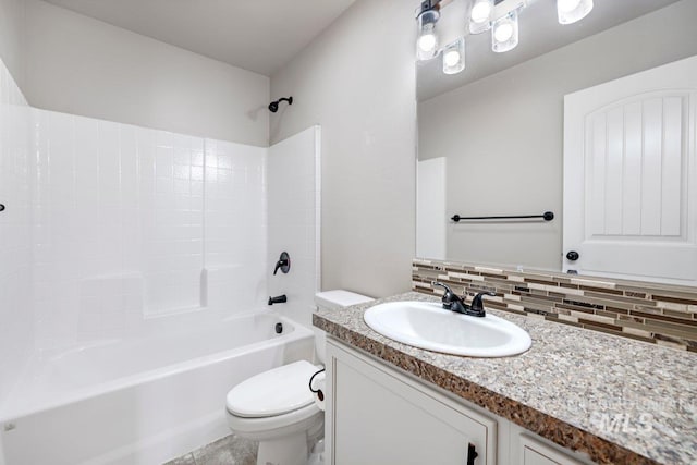 1022 S Date St, Jerome, ID 83338 - full bathroom featuring vanity, backsplash, and  shower combination