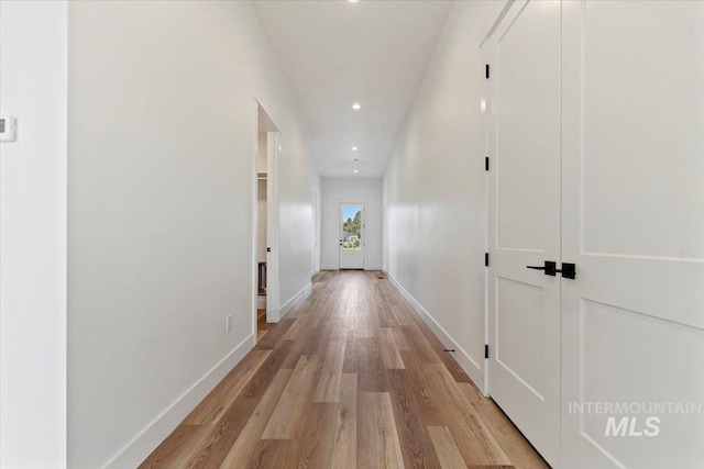 hall featuring light hardwood / wood-style floors