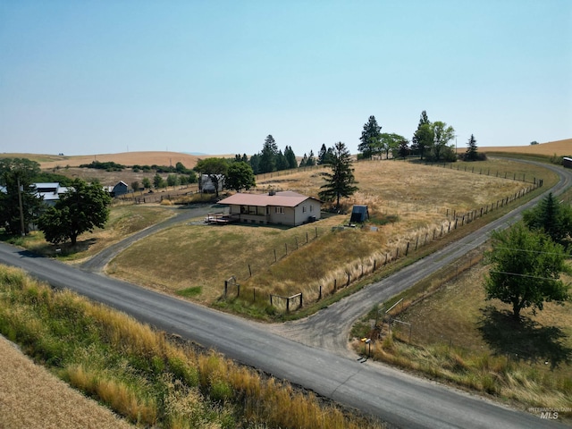 drone / aerial view featuring a rural view