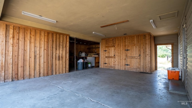 interior space with wood walls