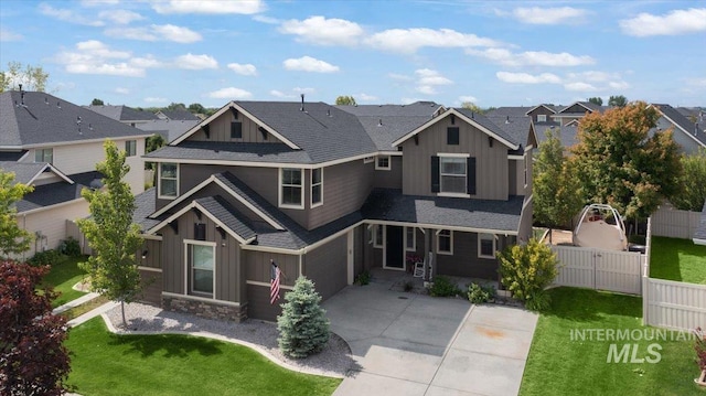 1041 White Horse Ridge Dr, Middleton, ID 83644 - craftsman-style home with board and batten siding, concrete driveway, and a residential view