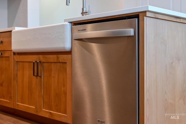 details with stainless steel dishwasher