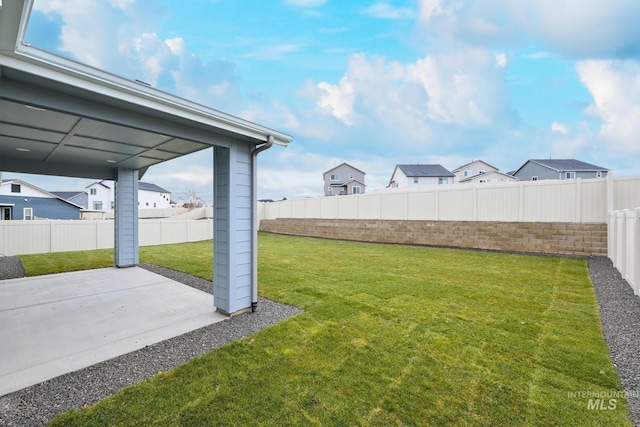 view of yard featuring a patio area