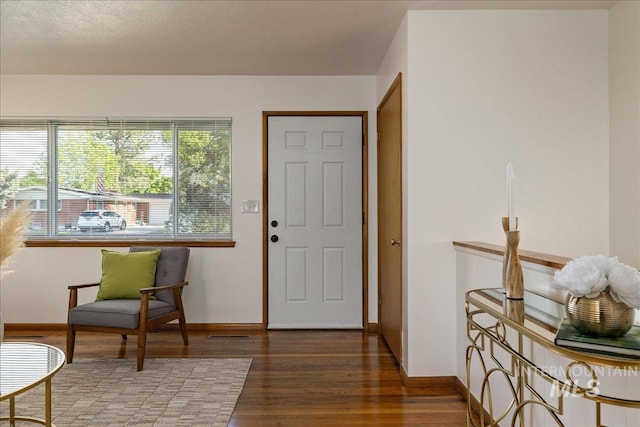 entrance foyer with dark wood-type flooring