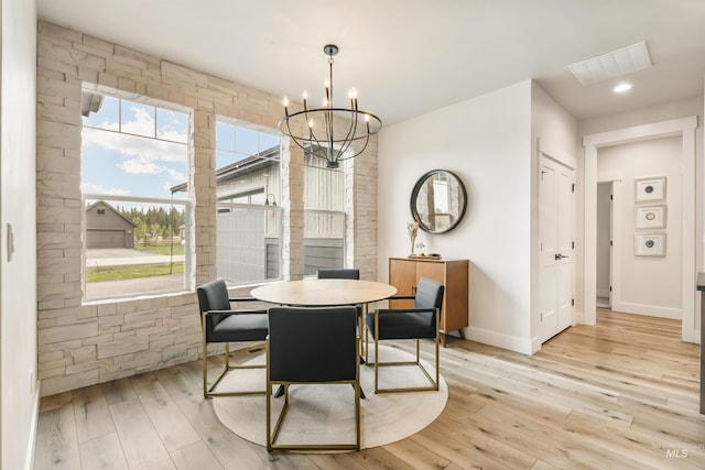 1112 Mos Way, Mccall, ID 83638 - dining room featuring a chandelier, light wood-style flooring, baseboards, and recessed lighting