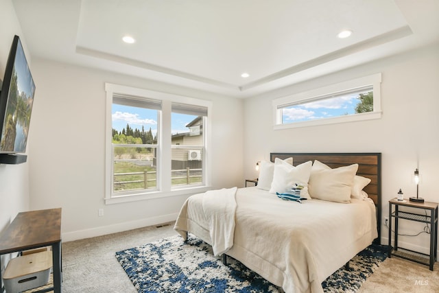 1112 Mos Way, Mccall, ID 83638 - bedroom with a raised ceiling, recessed lighting, carpet flooring, and baseboards