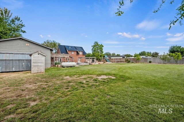 12091 Long St, Middleton, ID 83644 - view of yard featuring a playground and an outdoor structure