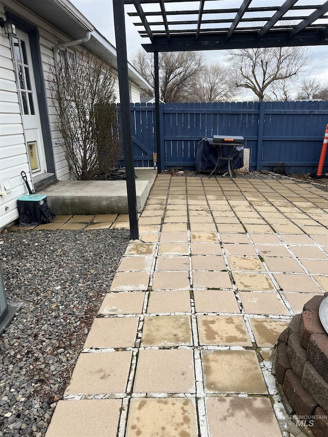 view of patio / terrace with a pergola