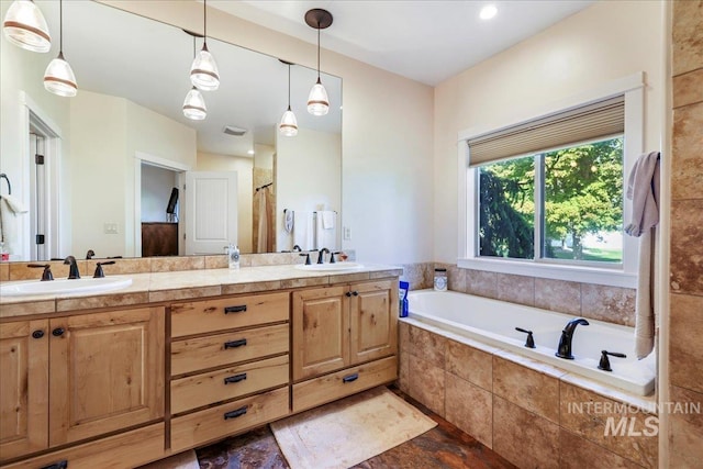 45 Ridge Loop, Jerome, ID 83338 - bathroom with a bath, double vanity, and a shower