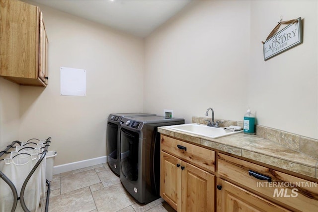45 Ridge Loop, Jerome, ID 83338 - laundry area with washer and dryer, cabinet space, and light stone finish flooring