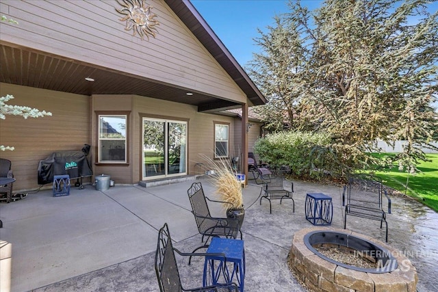 45 Ridge Loop, Jerome, ID 83338 - view of patio / terrace with a fire pit
