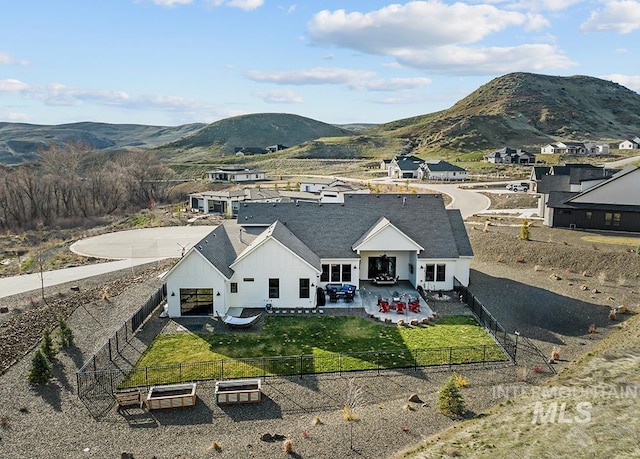 exterior space featuring a mountain view