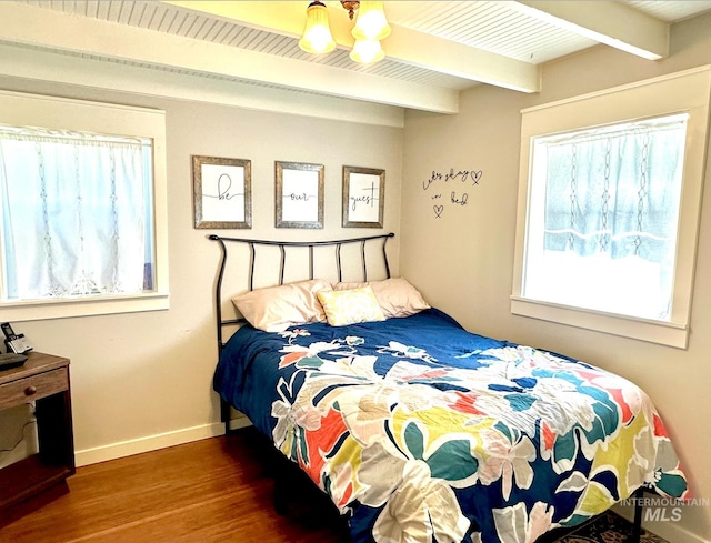 3617 Rubicon St, New Meadows, ID 83612 - bedroom featuring beamed ceiling, wood finished floors, and baseboards