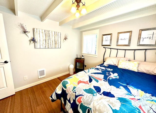 3617 Rubicon St, New Meadows, ID 83612 - bedroom featuring beam ceiling, baseboards, and wood finished floors
