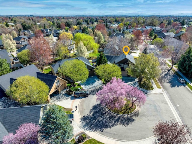 aerial view featuring a residential view