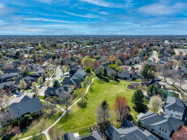 bird's eye view with a residential view