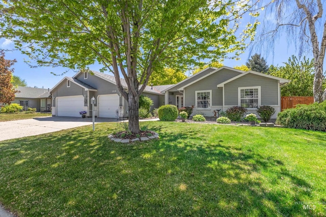 single story home featuring driveway and a garage