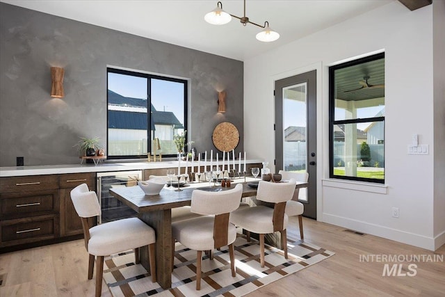 1948 Red Rock Way, Twin Falls, ID 83301 - dining room featuring beverage cooler and light wood-style flooring