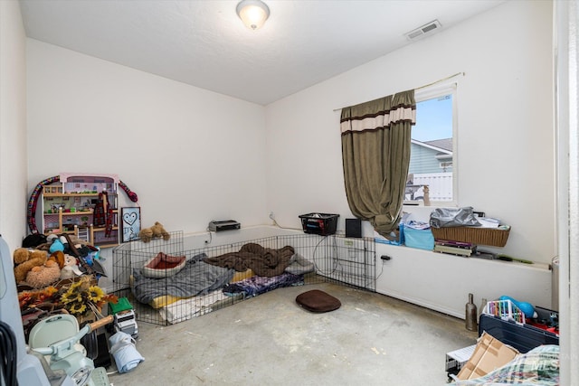 interior space featuring concrete floors