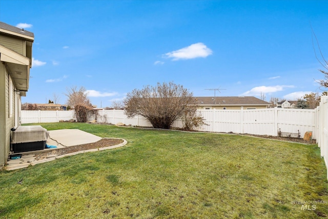 view of yard with a patio area