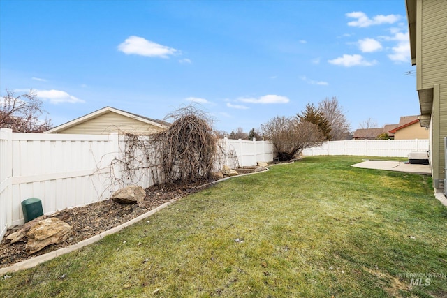 view of yard with a patio area