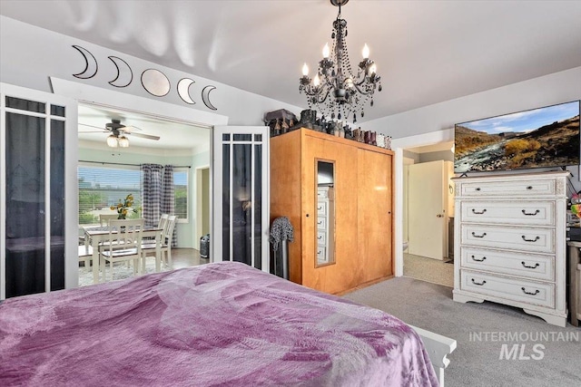 201 9th Ave N, Buhl, ID 83316 - carpeted bedroom featuring a chandelier and access to outside