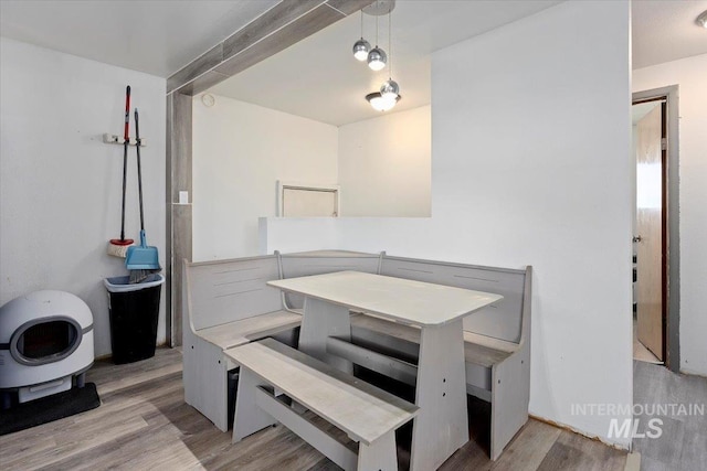 dining area featuring wood finished floors