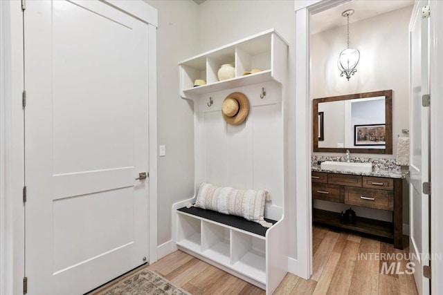 7478 W Palamas, Eagle, ID 83616 - mudroom featuring a sink and light wood finished floors