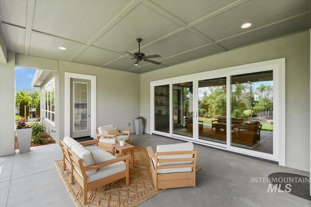 7478 W Palamas, Eagle, ID 83616 - view of patio featuring ceiling fan and outdoor lounge area