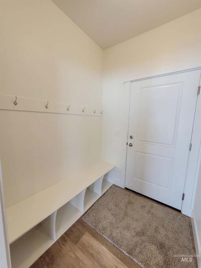 mudroom with light wood-type flooring