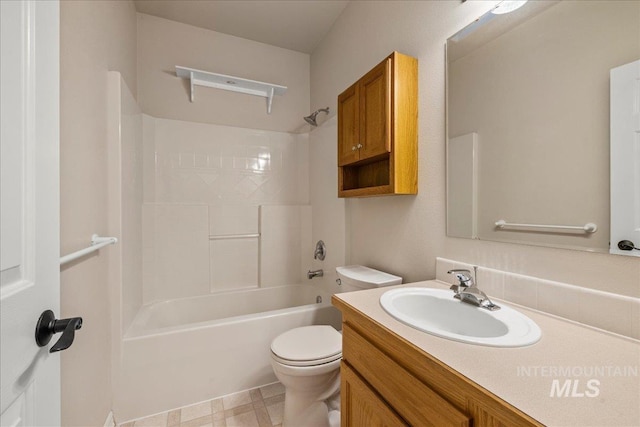 2920 S Givens Way, Meridian, ID 83642 - bathroom with toilet, vanity, and bathtub / shower combination