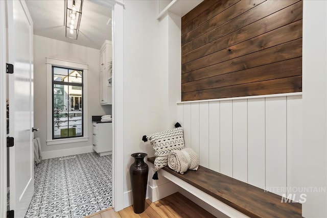 mudroom with baseboards