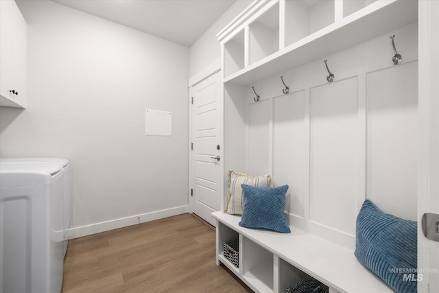 1866 W Windswept Dr, Meridian, ID 83646 - mudroom featuring washing machine and dryer and light wood-style floors