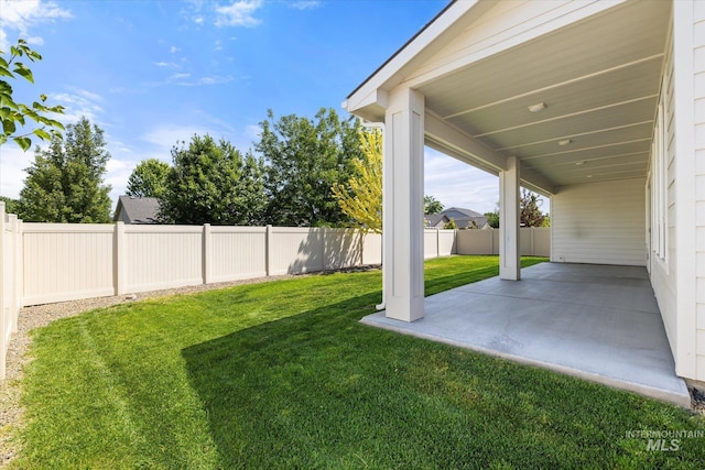 1866 W Windswept Dr, Meridian, ID 83646 - fenced backyard featuring a patio area