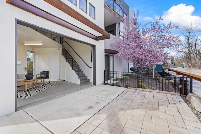 3472 N Prospect Ln, Garden City, ID 83714 - view of patio / terrace with stairs and fence