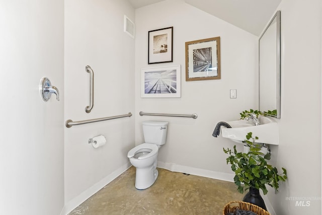 3472 N Prospect Ln, Garden City, ID 83714 - bathroom with baseboards, concrete floors, visible vents, and toilet