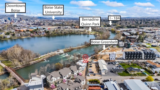 3472 N Prospect Ln, Garden City, ID 83714 - bird's eye view with a water view