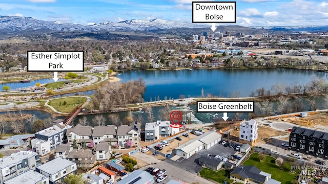 3472 N Prospect Ln, Garden City, ID 83714 - bird's eye view featuring a water and mountain view