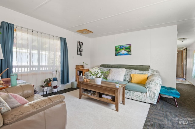 view of carpeted living area